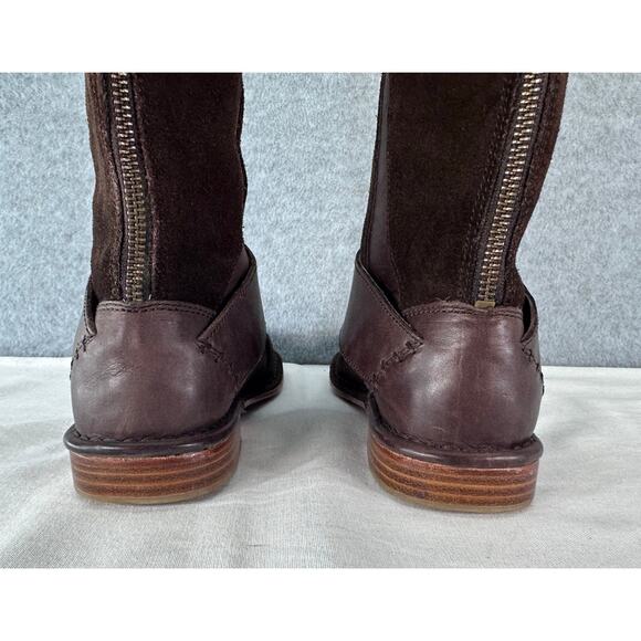 Olukai Women's sz 6 Holo Lio Chocolate Brown Suede Full Zip Riding Boot Harness - Picture 6 of 10